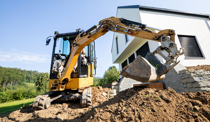 An excavator for daily rent.